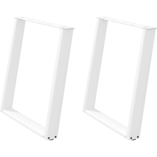 Syfax™ Gambe Per Tavolo Da Pranzo A Forma Di U 2 Pz Bianche 70X(72-73) Cm In Acciaio-image