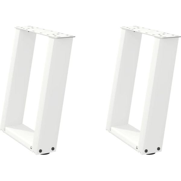 Syfax™ Gambe Per Tavolino Da Caffè A Forma Di U 2 Pz Bianche 38X(42-43) Cm Acciaio-image
