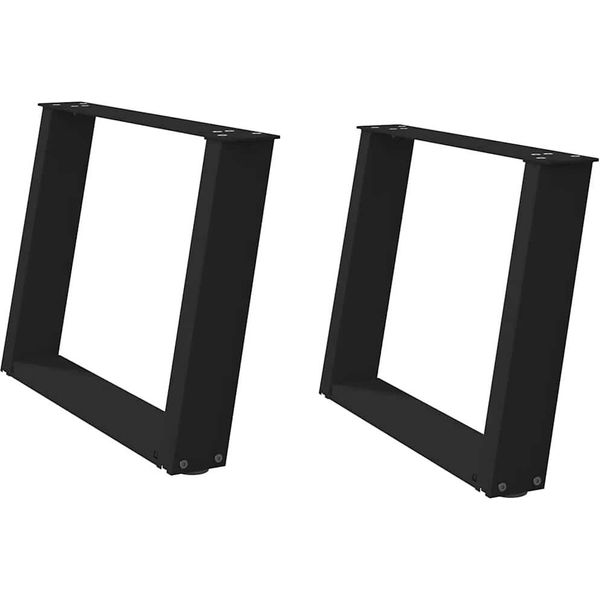Syfax™ Gambe Per Tavolino Da Caffè A Forma Di U 2 Pz Nere 70X(42-43) Cm Acciaio-image