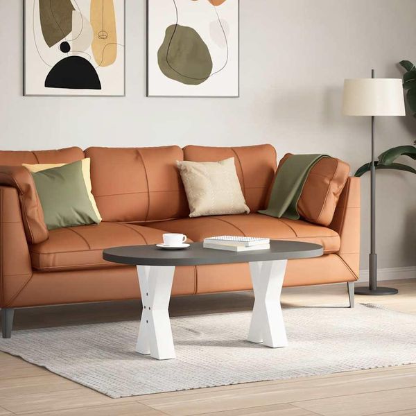 Syfax™ Gambe Per Tavolino Da Caffè A Forma Di X 2 Pz Bianche 38X(42-43) Cm Acciaio-image