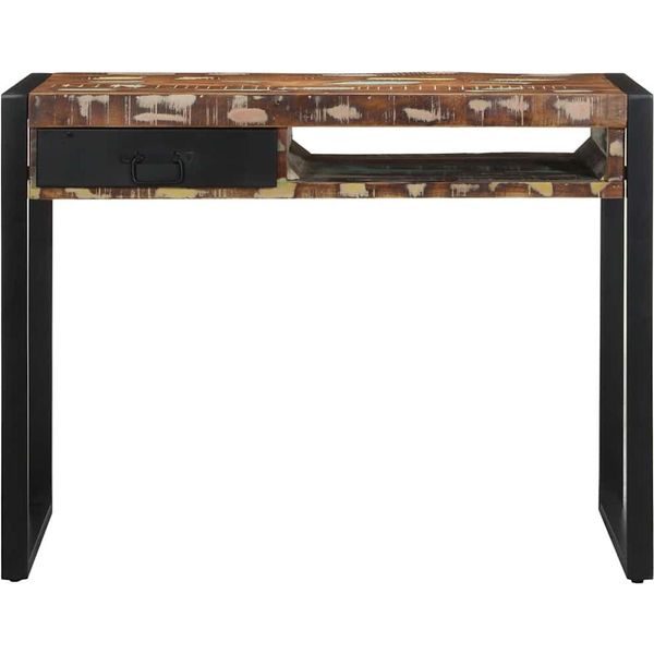 Syfax™ Scrivania Multicolore 100X50X75 Cm In Legno Massello Recupero-image
