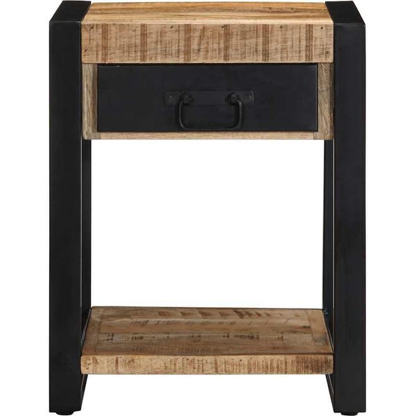 Syfax™ Tavolino 40X40X50 Cm In Legno Grezzo Massello Di Mango-image