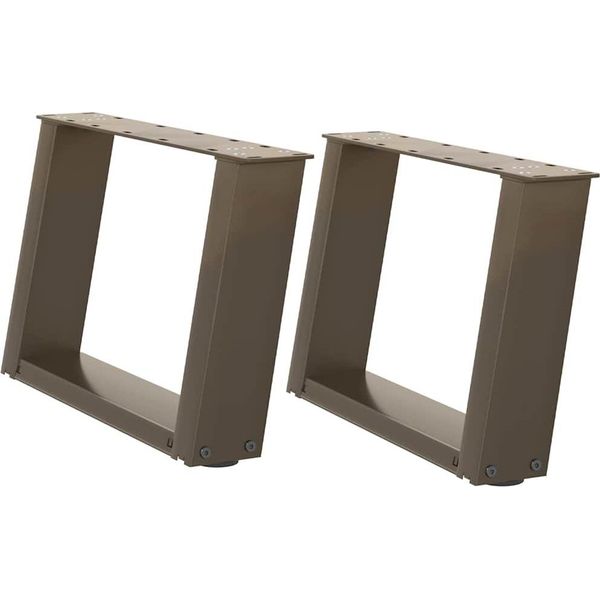 Syfax™ Gambe Per Tavolino Da Caffè A Forma Di U 2 Pz Acciaio Naturale 40X(30-31) Cm Acciaio-image