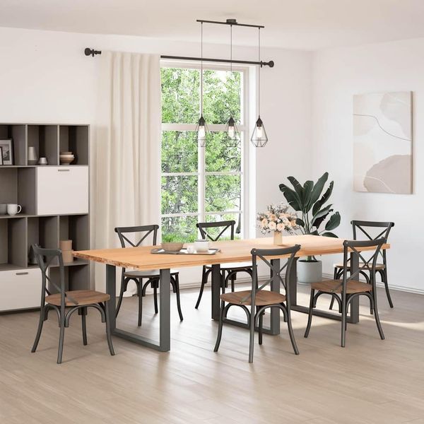 Syfax™ Gambe Per Tavolo Da Pranzo A Forma Di U 3 Pz Antracite 100X(72-73) Cm Acciaio-image