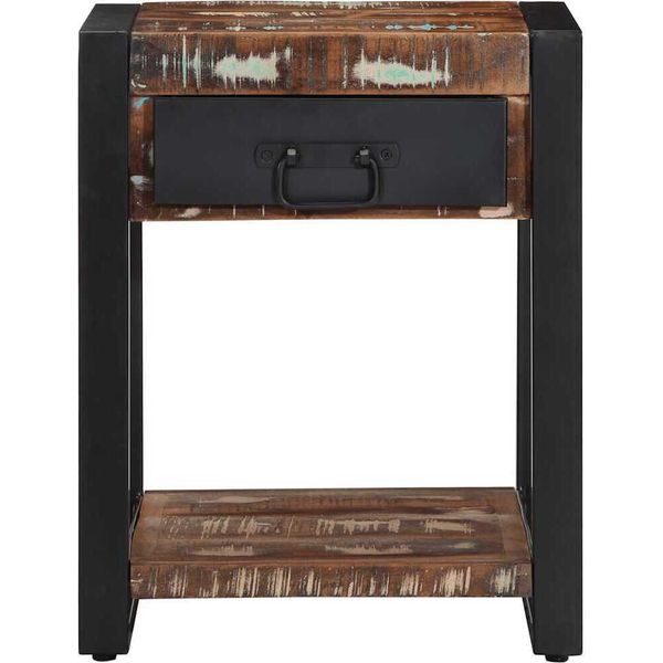 Syfax™ Tavolino Multicolore 40X40X50 Cm In Legno Massello Recupero-image