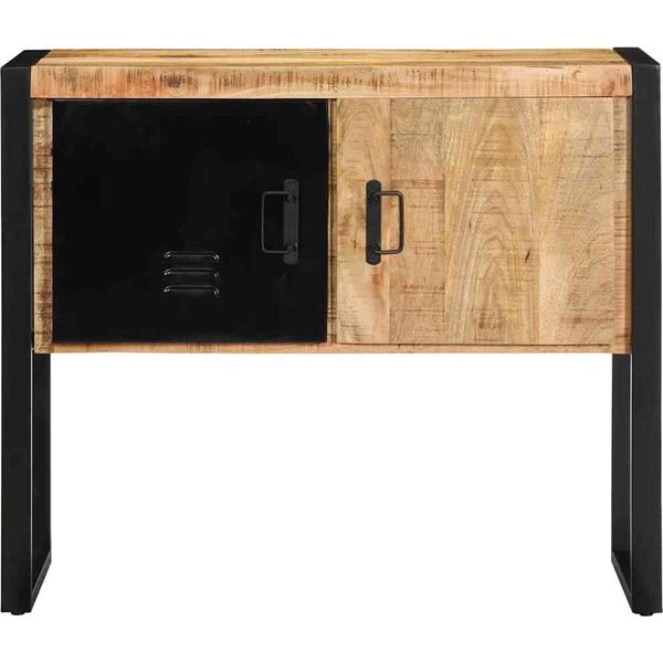 Syfax™ Tavolo Consolle 90X35X75 Cm In Legno Massello Di Mango Grezzo-image