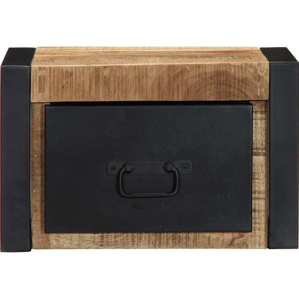 Syfax™ Comodini 2 Pz 40X35X25 Cm In Legno Massello Di Mango Grezzo-image