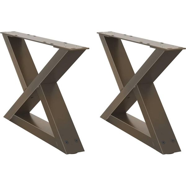 Syfax™ Gambe Per Tavolino Da Caffè 2 Pz In Acciaio Naturale 50X(30-31,3) Cm Acciaio-image