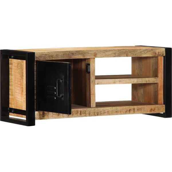 Syfax™ Mobile Porta Tv 80X30X35 Cm In Legno Massello Di Mango Grezzo-image