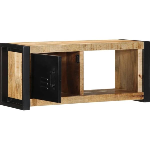 Syfax™ Mobile Porta Tv 80X30X35 Cm In Legno Massello Di Mango Grezzo-image