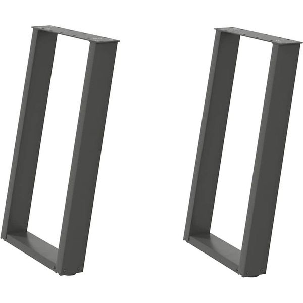 Syfax™ Gambe Per Tavolo Da Pranzo A Forma Di U 2 Pz Antracite 50X(72-73) Cm Acciaio-image