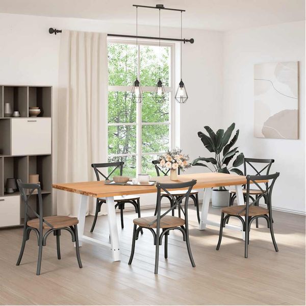 Syfax™ Gambe Per Tavolo Da Pranzo A Forma Di A 2 Pz Bianche 90X(72-73) Cm In Acciaio-image