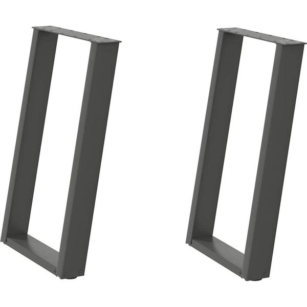 Syfax™ Gambe Per Tavolo Da Pranzo A Forma Di U 2 Pz Antracite 60X(72-73) Cm Acciaio-image