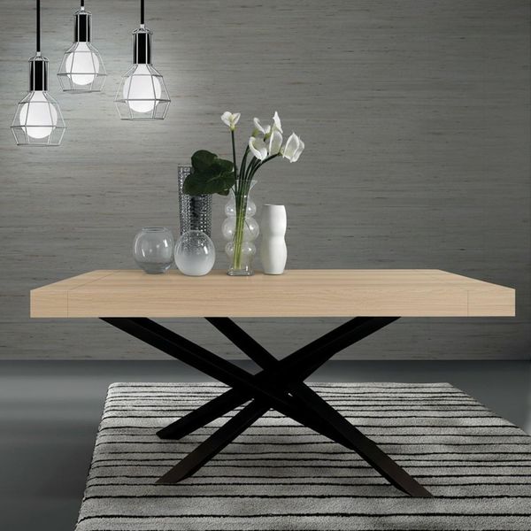 Tavolo Allungabile Gondar 160X90 Colore Olmo Con Base Iron Grafite-image