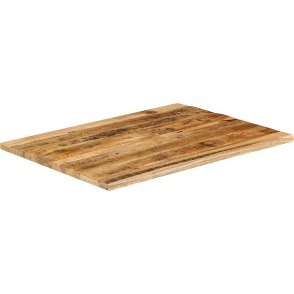 Syfax™ Piano Tavolo 100X80X3,8 Bordi Vivi Legno Massello Mango Grezzo-image