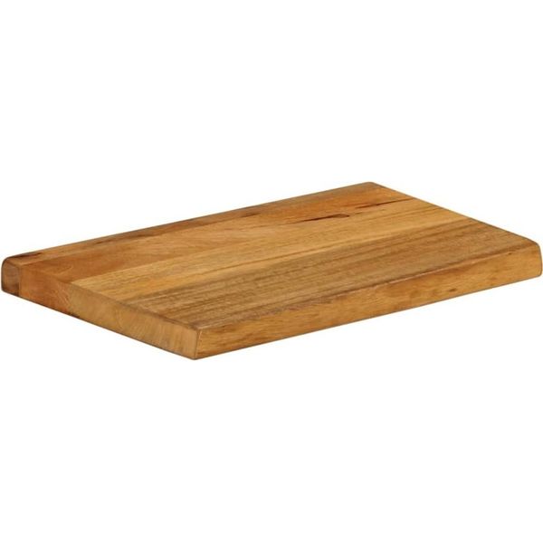 Syfax™ Piano Tavolo Bordi Vivi 60X30X2,5 Cm In Legno Massello Di Mango-image