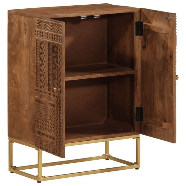 Syfax™ Credenza 55X30X76 Cm In Legno Massello Di Mango E Ferro-image