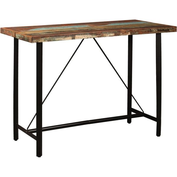 Syfax™ Set Da Bar 5 Pz In Legno Massello Di Recupero E Vera Pelle-image
