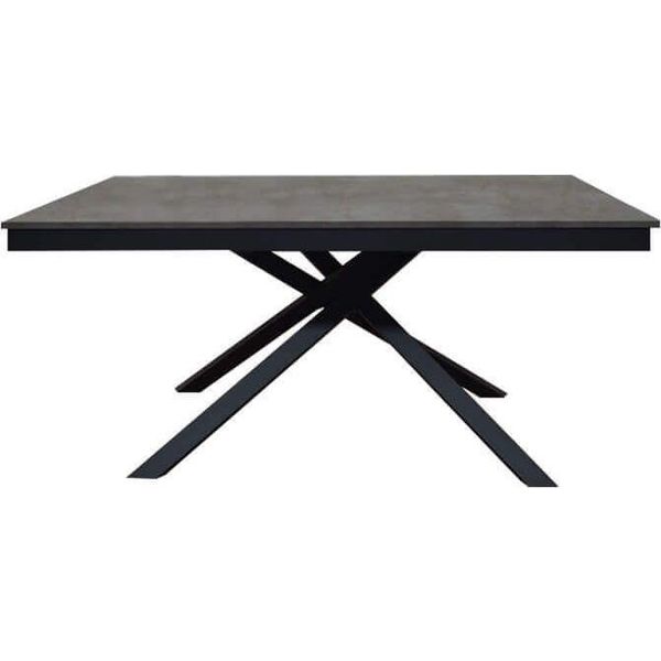 Milanihome.It - Tavolo Da Pranzo Allungabile Di Design Moderno Industrial Cm 80 X 120/160 X 77 Hdi Coloreantracite-image