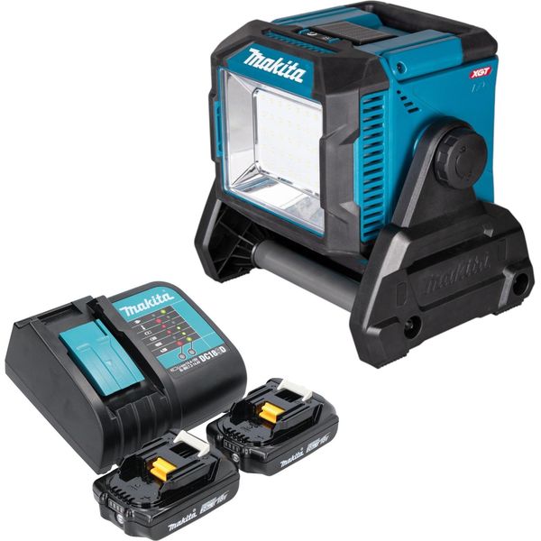 Makita Ml 005 G Sa Lampada Da Cantiere A Batteria 18 / 40 V Max. 3.600 Lm + 2X Batteria 2,0 Ah + Caricabatteria-image
