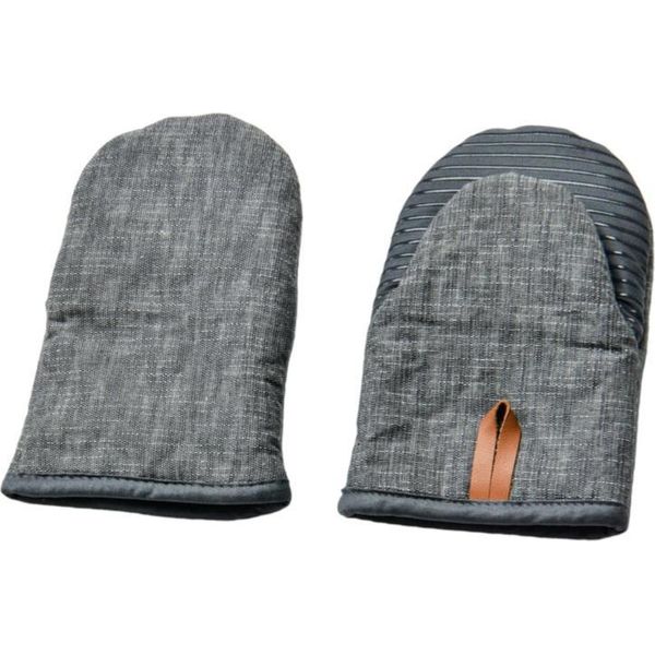 Inf Guanti Da Forno Resistenti Al Calore: Silicone E Cotone, Antiscivolo, 2 Pezzi Grigio-image