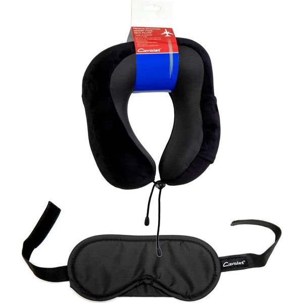 Kit Da Viaggio Con Mascherina Per Dormire E Cuscino Cervicale In Memory Foam-image