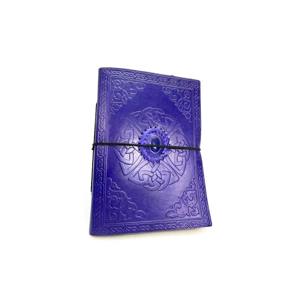 Album Fotografico Pagine Nere Vintage In Vera Pelle Fatto A Mano India Viola Pietra Viola-image