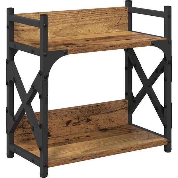 Vidaxl Supporto Per Stampante In Legno Recuperato 40 X 20 X 40 Cm Materiale A Base Di Legno-image