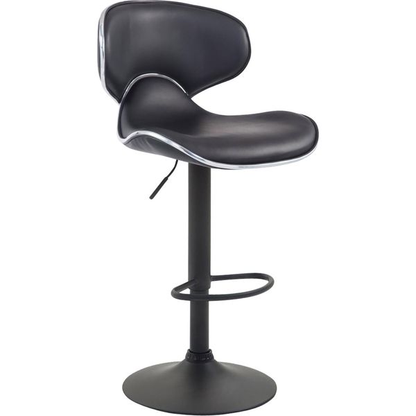 Sgabello Da Bar Moderno - Sgabello - Seduta Comoda E Regolabile In Altezza Con Poggiapiedi | Colore: Nero | Colore Base: Nero-image