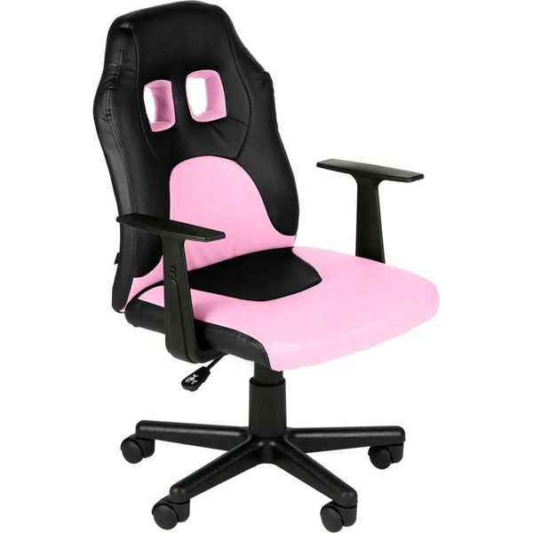 Sedia Da Ufficio Per Bambini - Sedia Per Ragazzi - Ecopelle Di Facile Manutenzione, Design Sostenibile | Colore: Nero/Rosa-image