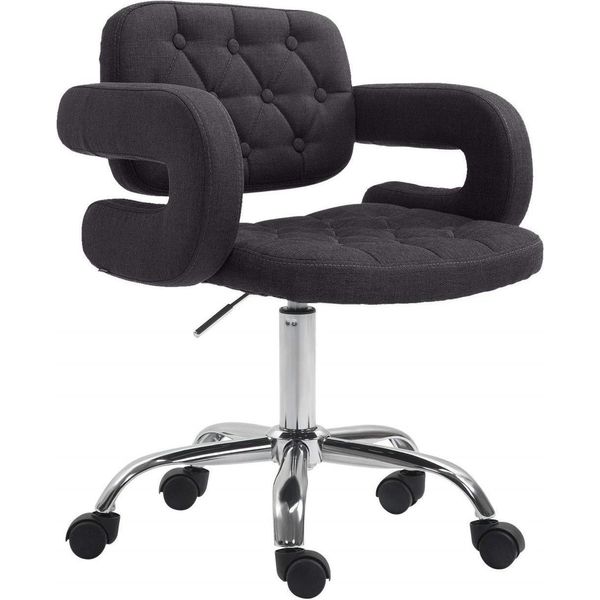 Sgabello Da Lavoro Girevole - Sgabello Da Lavoro - Regolabile In Altezza, Comfort Ottimale | Colore: Nero-image