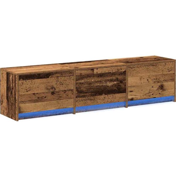 Vidaxl Mobile Tv Con Led In Legno Di Recupero 162 X 34 X 40 Cm Materiale A Base Di Legno-image