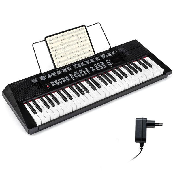 Costway Pianoforte A Tastiera 54 Tasti, Pianoforte Digitale Con 200 Ritmi, 200 Colori Sonori E 60 Demo, Pianoforte Per Bambini Con Altoparlante, Pianoforte Elettrico Per Principianti-image