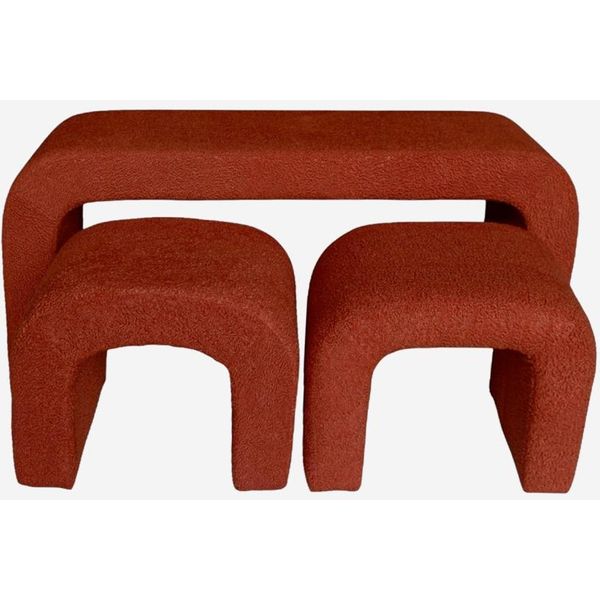 Panca E Sgabelli Impilabili Bouclé, Terracotta-image