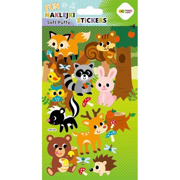 Morbido Puffy Fun 3D Animali Della Foresta Adesivi Decorativi Happy Color-image