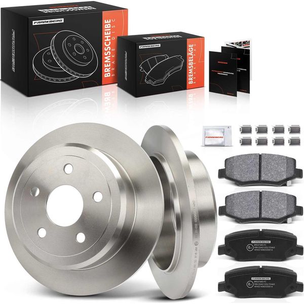 Frankberg 2X Dischi Freno 4X Pastiglie Freno Asse Posteriore Per Jeep Wrangler Iii Jk 2.8L 3.6L 3.8L 2007-2017-image