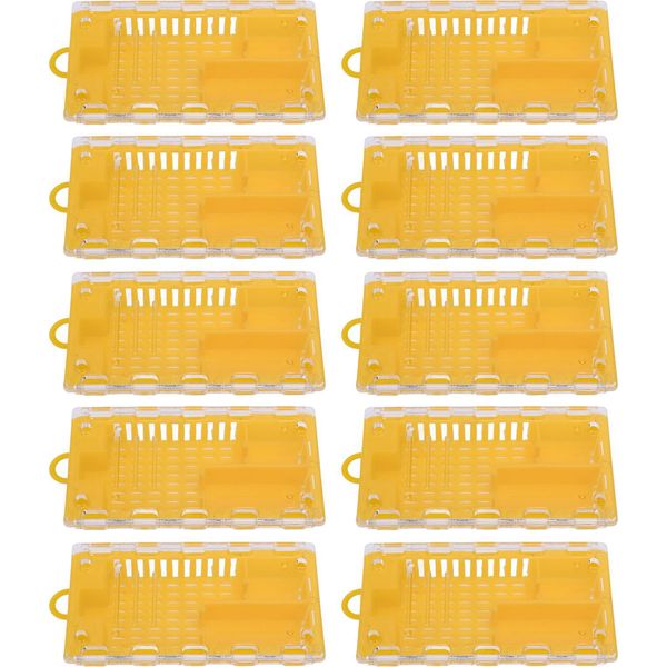 10 Pezzi Gabbia Ape Regina Plastica Trasporto Catcher Attrezzature Apicoltura Attrezzature Apicoltura Giallo-image