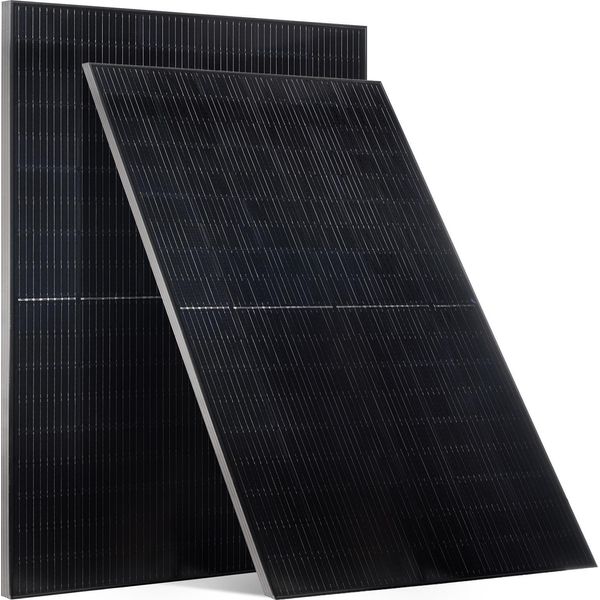 Succebuy Moduli Solari Monocristallini 400 W, Set Di 2, Modulo Fotovoltaico Con Connessione MC4 E Cornice In Alluminio, Pannello Solare Impermeabile IP65, Ideale Per Applicazioni Off-Grid Come Auto, Barche, Camper E Tetti Piani-image