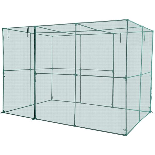 Tenda Protettiva Per Piante Succebuy, 2900X1940X1940 Mm Con Rete Protettiva, Porta Con Cerniera, Design Resistente Al Vento, Gabbia Per Piante Per Aiuole Rialzate All'aperto, Giardino, Terrazza E Prato-image