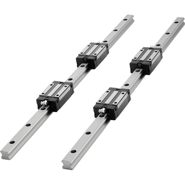 Guide Lineari Succebuy HGR20, Set Da 2 Con Binari Da 600 Mm, Vite A Ricircolo Di Sfere, 4 Blocchi Di Scorrimento, Supporti Terminali BF12/BK12, Giunto E Alloggiamento Dado, Adatte Per Fresatrici E Torni Cnc Fai Da Te-image