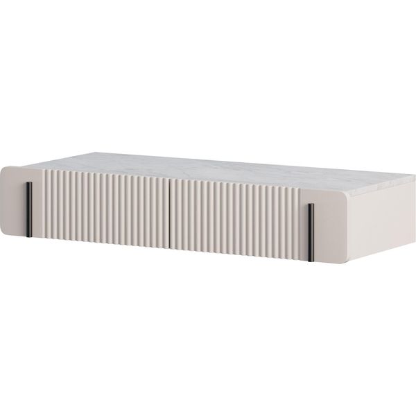 Malmi 100 Cm Specchiera Sospesa Con Cassetti – Moderna E Salvaspazio | Colore: Cashmere, Crema-image