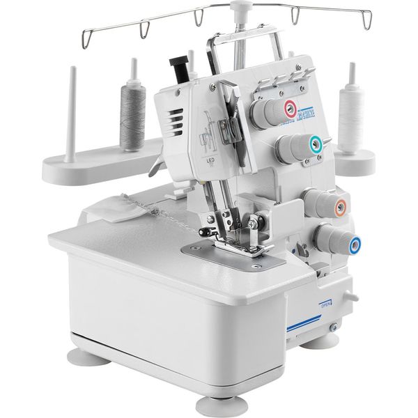 Macchina Da Cucire Overlock Succebuy Con 1250 Punti Al Minuto, Adatta Per Lavori Di Cucitura A 3 E 4 Fili, Dotata Di Illuminazione A Led E Piedini Aspiranti Stabili, Macchina Da Cucire Resistente Con Telaio In Metallo Per Diversi Tipi Di Tessuto, Bianco-image