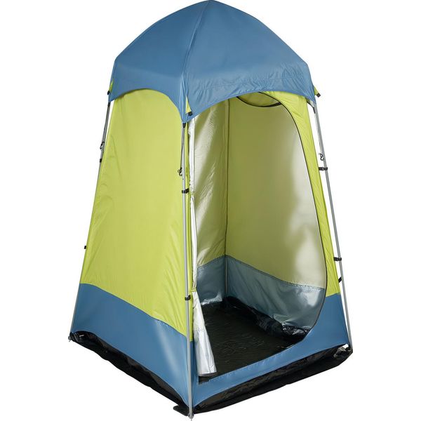 Tenda Doccia Succebuy Con 1 Vano, Tenda Wc (1397X1397X2184 Mm) Tenda Spogliatoio Incl. Picchetti, Corde, Borsa Per Il Trasporto E Asta In Acciaio, In Tessuto Oxford 200D Per Campeggio, Spiaggia E Pesca, Colore Verde-image