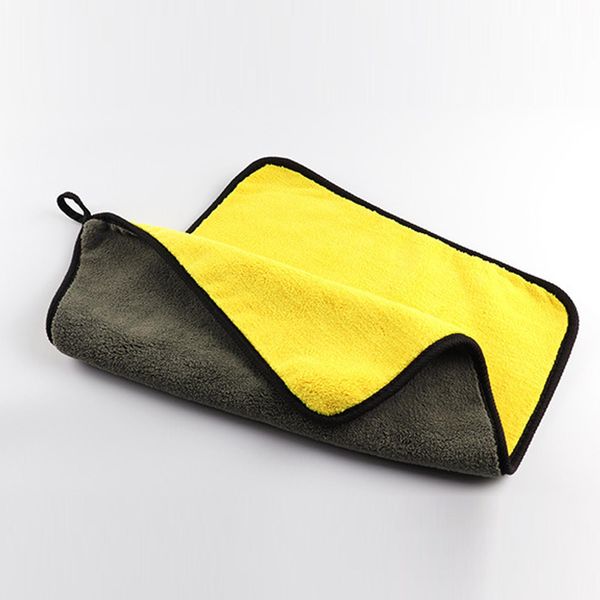 Panno Grigio-Giallo Per Il Lavaggio Dell'auto, Panno Bifacciale Ispessito Per La Pulizia Della Casa, 40 X 30 Cm-image