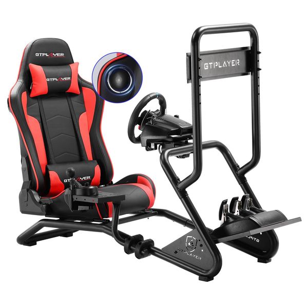 Gtplayer Simulator Cockpit, Supporto Per Volante Da Simulatore Di Guida Con Altoparlanti Stereo 3D, Supporto Per Monitor, Supporto Regolabile Per Volante, Supporto Per Leva Del Cambio-image