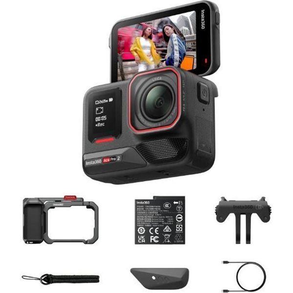 Insta360 Ace Pro 2/Ace Pro Single Battery Xplorer Bundle, Fotocamera Grigio Scuro, Colore: Grigio-image