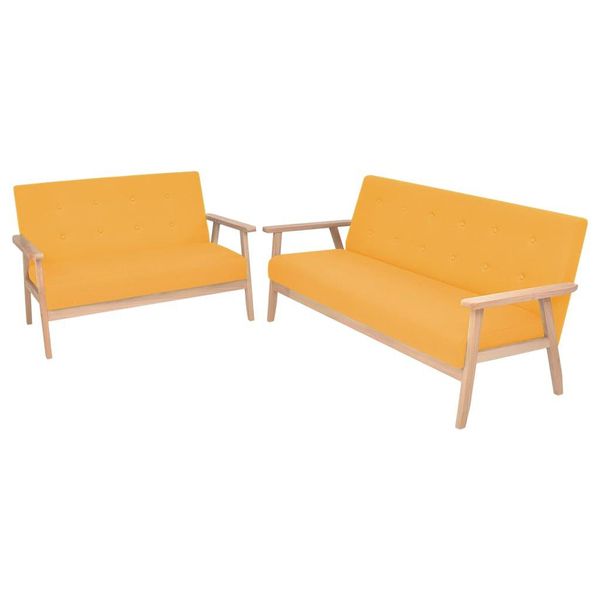 Maison Exclusive - Set Di Divani 2 Pz In Tessuto Giallo-image