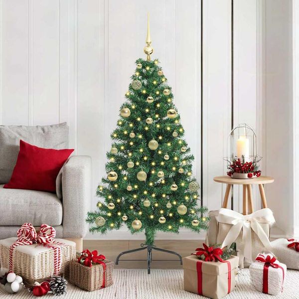Maison Exclusive - Albero Di Natale Artificiale Preilluminato Verde 150 Cm Pvc-image