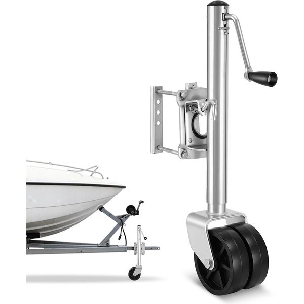 Ruota Di Supporto Vevor Per Barche, Capacità Di Carico 907 Kg, Sollevatore Per Rimorchi Barche Con Doppia Ruota In Pp E Impugnatura Ergonomica, Escursione Da 381 A 685 Mm, Ruota Anteriore Adatta Per Camper, Barche E Rimorchi Commerciali-image