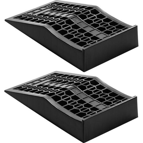 Succebuy Rampe Per Auto Set Di 2 Rampe, Altezza Di Sollevamento 66 M, Rampe Di Servizio Portatili E Piatte Per La Manutenzione Dei Veicoli, Il Cambio Dell'olio E Le Riparazioni, Capacità Di Carico Fino A 2268 Kg Per Rampa-image